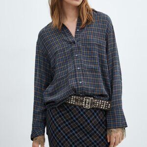 MANGO Oversize Checkered Shirt